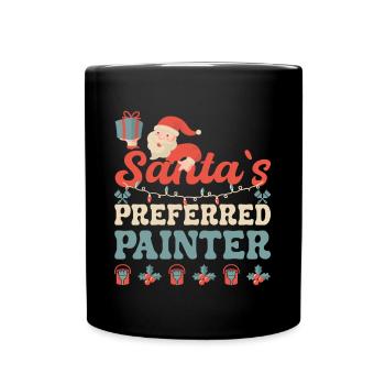 Painter Santa's Preferered House Painter Gifts - Full Colour Mug - black - Front