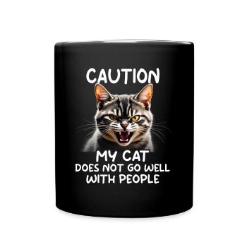 Drôle de chat Chat Propriétaire Chat de compagnie - Mug uni - noir - Devant