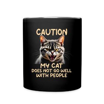 Drôle de chat Chat Propriétaire Chat de compagnie - Mug uni - noir - Devant