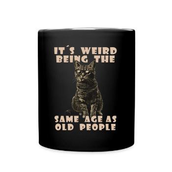 Drôles de chats disant adultes personnes âgées grand-mère grand-père - Mug uni - noir - Devant
