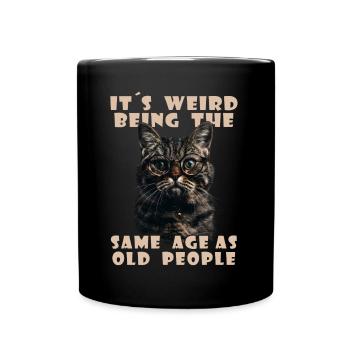 Drôles de chats disant adultes personnes âgées grand-mère grand-père - Mug uni - noir - Devant