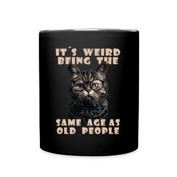 Drôles de chats disant adultes personnes âgées grand-mère grand-père - Mug uni - noir - Devant