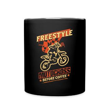 Dirt Biker Riding Freestyle Motorcross Dirt Bike - Tasse einfarbig - Schwarz - Vorne