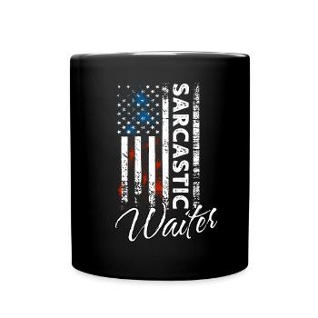 Sarkastischer Kellner - Tasse einfarbig - Schwarz - Vorne