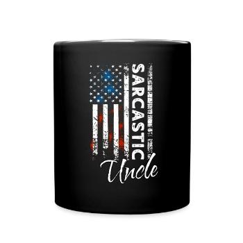 Sarkastischer Onkel - Tasse einfarbig - Schwarz - Vorne