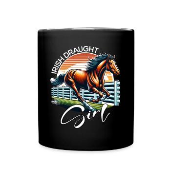 Irish Draught Mädchen Irisches Zugpferd - Tasse einfarbig - Schwarz - Vorne