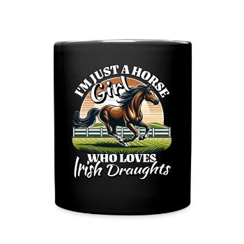 Ich Liebe Irisches Zugpferd Spruch - Tasse einfarbig - Schwarz - Vorne