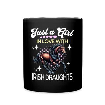 Irisches Zugpferd Mädchen Irish Draught - Tasse einfarbig - Schwarz - Vorne