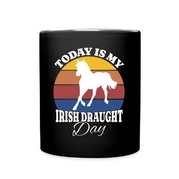 Irisches Zugpferd Irish Draught - Tasse einfarbig - Schwarz - Vorne