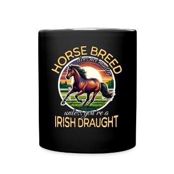 Irish Draught Irisches Zugpferd - Tasse einfarbig - Schwarz - Vorne
