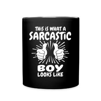 Sarkastischer Junge - Tasse einfarbig - Schwarz - Vorne