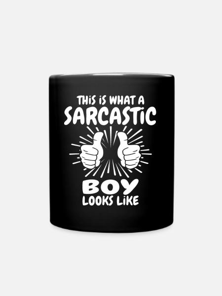 Sarkastischer Junge - Tasse einfarbig - Schwarz