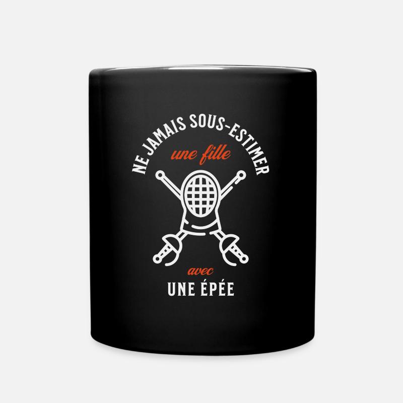 Ne jamais sous-estimer une fille avec une épée - Mug uni - noir
