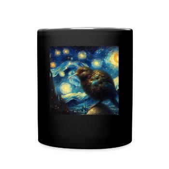 Kiwi Bird Starry Night - Full Colour Mug - black - Front