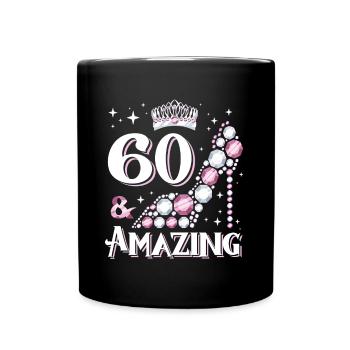 Stylish shoe design for women's 60th birthday - Full Colour Mug - black - Front