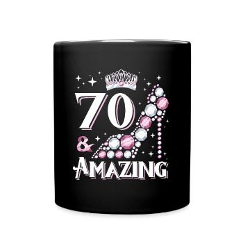 Stylish shoe design for women's 60th birthday - Full Colour Mug - black - Front
