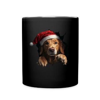 Hundebesitzer Hunde Weihnachten Weihnachts Hund - Tasse einfarbig - Schwarz - Vorne