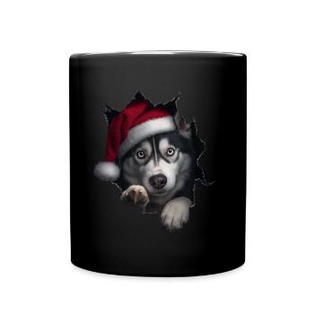 Hundebesitzer Hunde Weihnachten Weihnachts Hund - Tasse einfarbig - Schwarz - Vorne