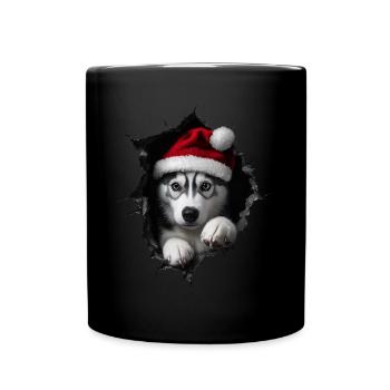 Hundebesitzer Hunde Weihnachten Weihnachts Hund - Tasse einfarbig - Schwarz - Vorne