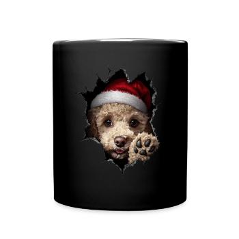 Hundebesitzer Hunde Weihnachten Weihnachts Hund - Tasse einfarbig - Schwarz - Vorne