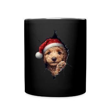 Hundebesitzer Hunde Weihnachten Weihnachts Hund - Tasse einfarbig - Schwarz - Vorne
