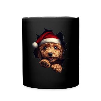 Hundebesitzer Hunde Weihnachten Weihnachts Hund - Tasse einfarbig - Schwarz - Vorne