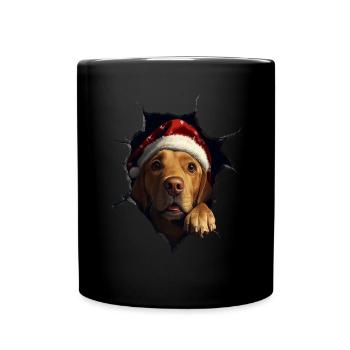 Hundebesitzer Hunde Weihnachten Weihnachts Hund - Tasse einfarbig - Schwarz - Vorne