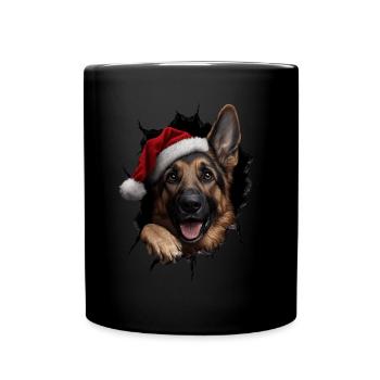 Hundebesitzer Hunde Weihnachten Weihnachts Hund - Tasse einfarbig - Schwarz - Vorne