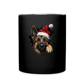 Hundebesitzer Hunde Weihnachten Weihnachts Hund - Tasse einfarbig - Schwarz - Vorne