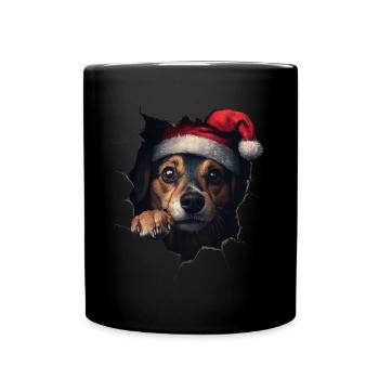 Hundebesitzer Hunde Weihnachten Weihnachts Hund - Tasse einfarbig - Schwarz - Vorne