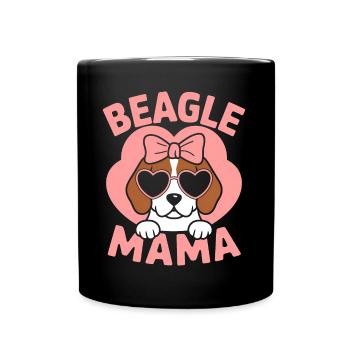 Beagle Maman Chien Maman Drôle Beagle Cadeau - Mug uni - noir - Devant