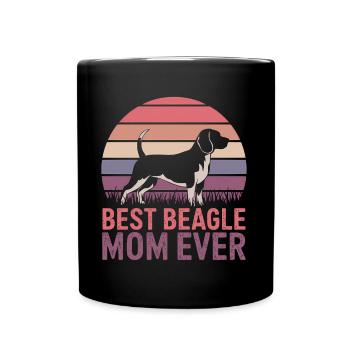 Beagle Maman Chien Maman Drôle Beagle Cadeau - Mug uni - noir - Devant