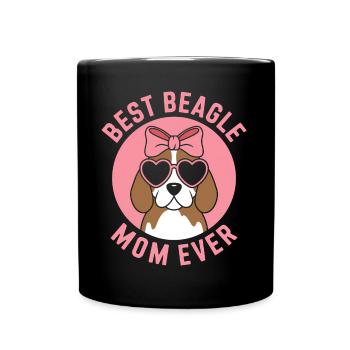 Beagle Maman Chien Maman Drôle Beagle Cadeau - Mug uni - noir - Devant