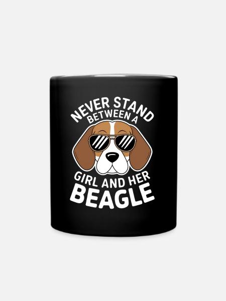 Beagle Mädchen Hunde Lustiges Beagle Geschenk - Tasse einfarbig - Schwarz