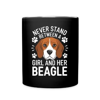 Beagle Mädchen Hunde Lustiges Beagle Geschenk - Tasse einfarbig - Schwarz - Vorne