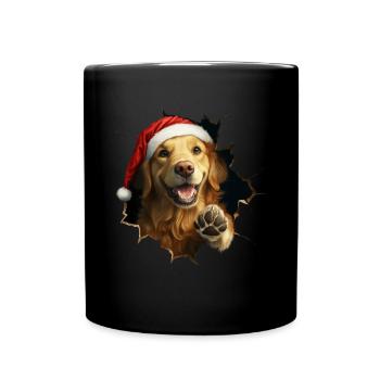 Hundebesitzer Hunde Weihnachten Weihnachts Hund - Tasse einfarbig - Schwarz - Vorne