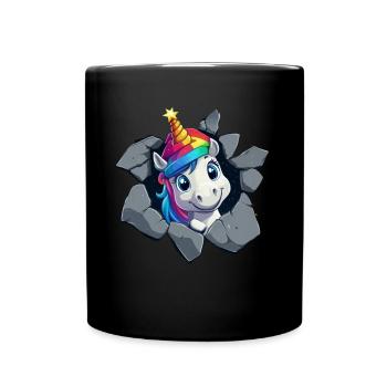 Licorne drôle Licornes de Noël Licorne - Mug uni - noir - Devant