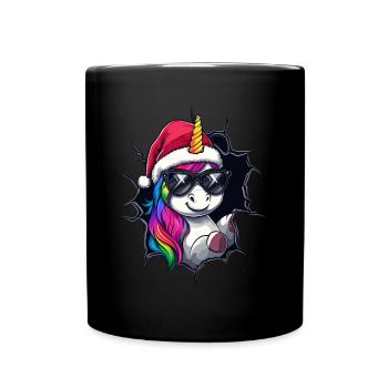 Licorne drôle Licornes de Noël Licorne - Mug uni - noir - Devant
