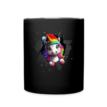 Licorne drôle Licornes de Noël Licorne - Mug uni - noir - Devant