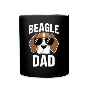 Beagle Papa Hund Vater Lustiges Beagle Geschenk - Tasse einfarbig - Schwarz - Vorne
