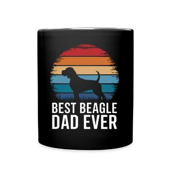 Beagle Papa Hund Vater Lustiges Beagle Geschenk - Tasse einfarbig - Schwarz - Vorne