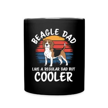 Beagle Dad Dog Father Funny Beagle Gift - Full Colour Mug - black - Front