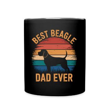 Beagle Papa Hund Vater Lustiges Beagle Geschenk - Tasse einfarbig - Schwarz - Vorne