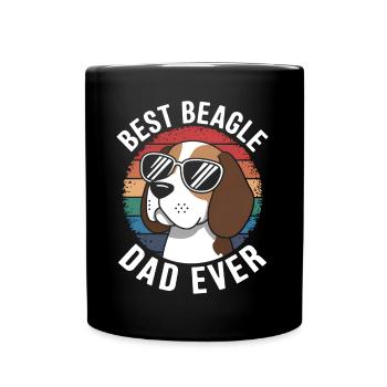 Beagle Papa Hund Vater Lustiges Beagle Geschenk - Tasse einfarbig - Schwarz - Vorne