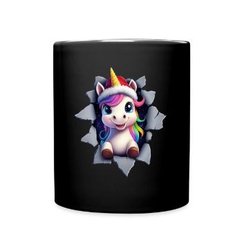 Licorne drôle Licornes de Noël Licorne - Mug uni - noir - Devant