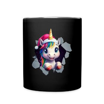 Licorne drôle Licornes de Noël Licorne - Mug uni - noir - Devant