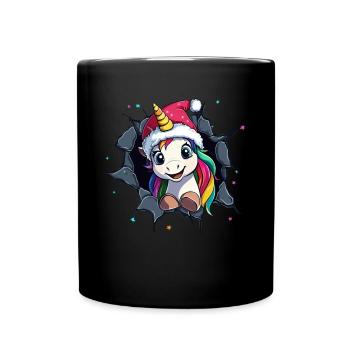 Licorne drôle Licornes de Noël Licorne - Mug uni - noir - Devant