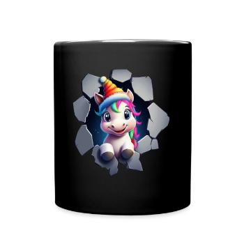Licorne drôle Licornes de Noël Licorne - Mug uni - noir - Devant