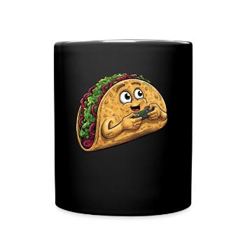Funny Fast Food Gaming Pizza Gamer Gamer Gaming - Full Colour Mug - black - Front