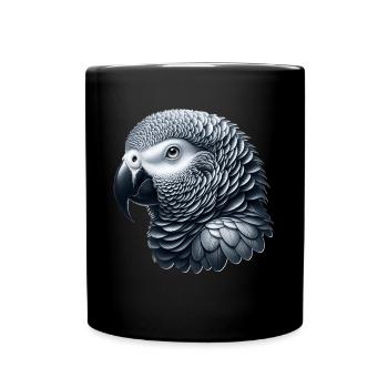 Graupapagei - Tasse einfarbig - Schwarz - Vorne